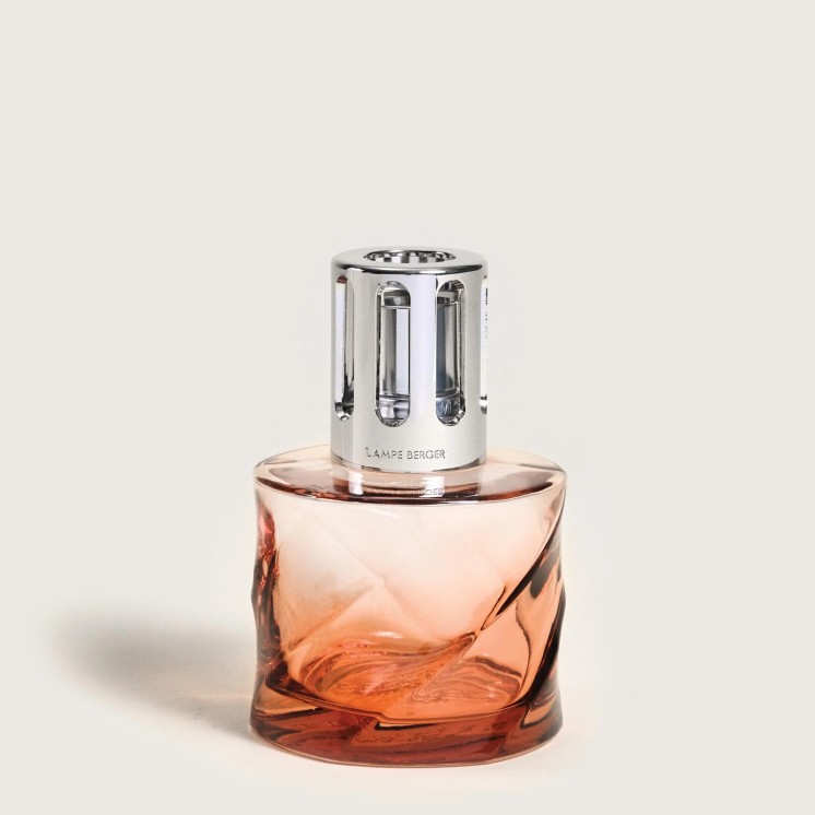 Coffret lampe Berger Spirale Rose Ambré, fragrance 'éclat de rhubarbe'