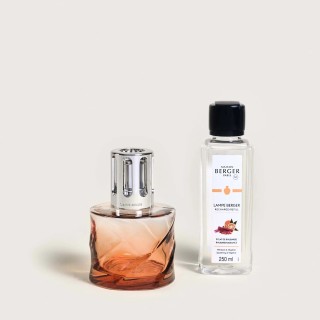 Coffret lampe Berger Spirale Rose Ambré, fragrance 'éclat de rhubarbe'