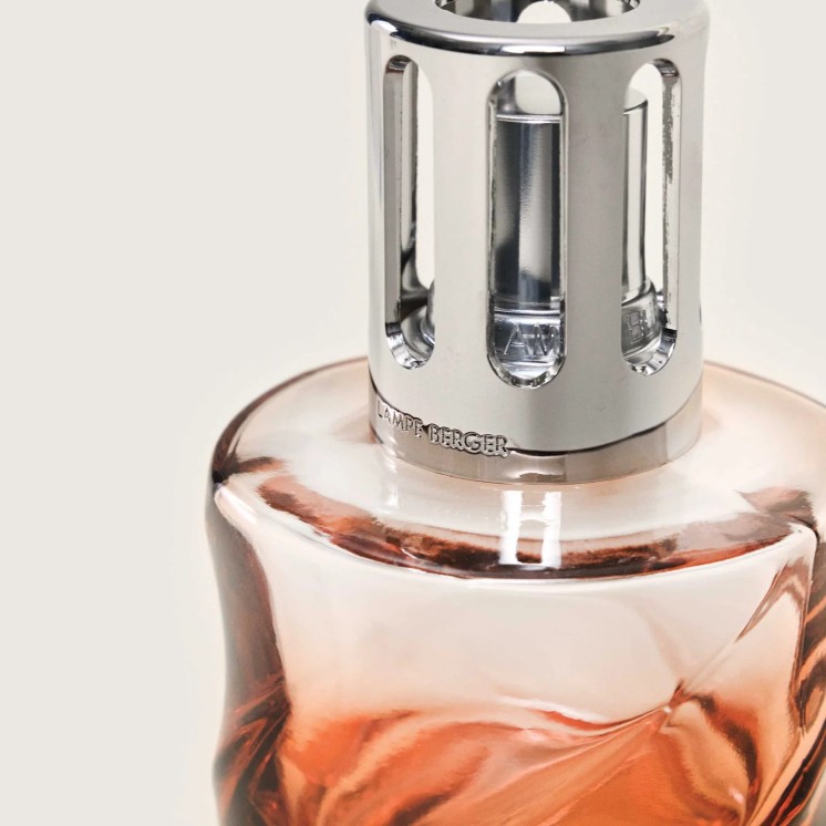 Coffret lampe Berger Spirale Rose Ambré, fragrance 'éclat de rhubarbe'