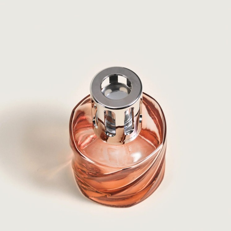 Coffret lampe Berger Spirale Rose Ambré, fragrance 'éclat de rhubarbe'