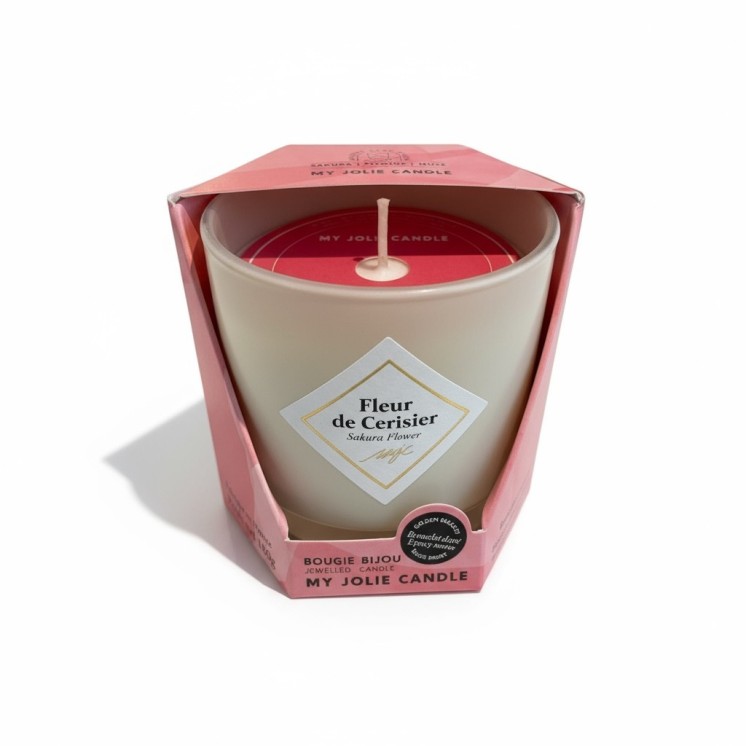 Bougie avec bijou surprise - Fleur de cerisier