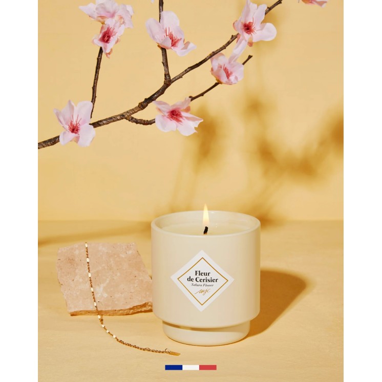 Bougie avec bijou surprise - Fleur de cerisier