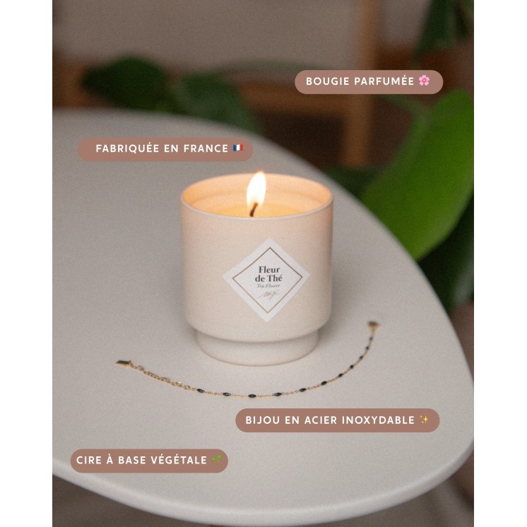 Bougie avec bijou surprise - Fleur de cerisier