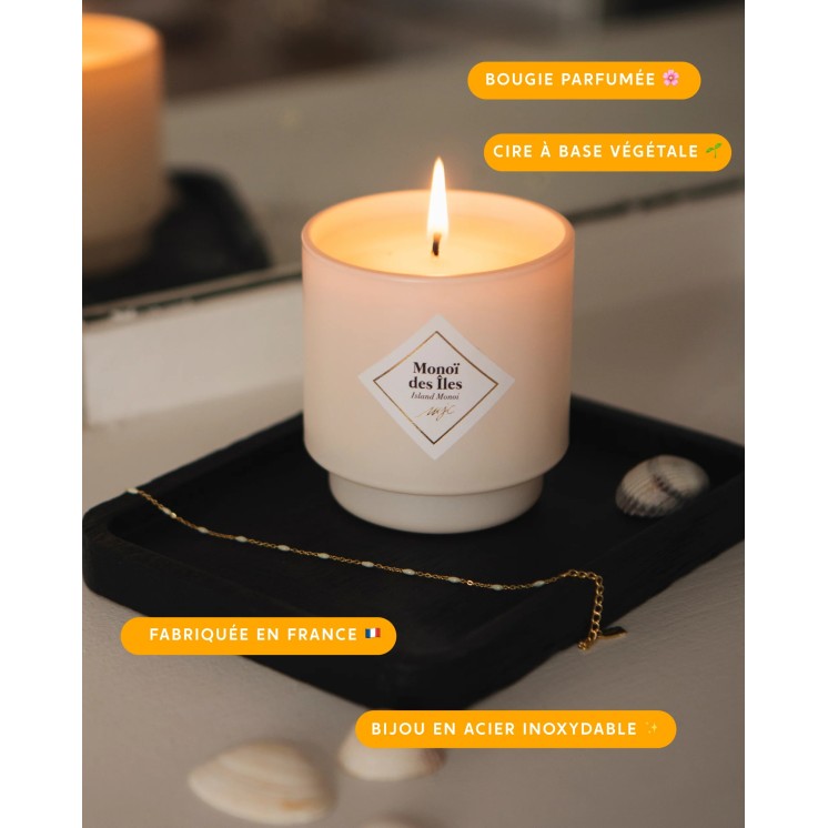 Bougie avec bijou surprise - Fleur de cerisier