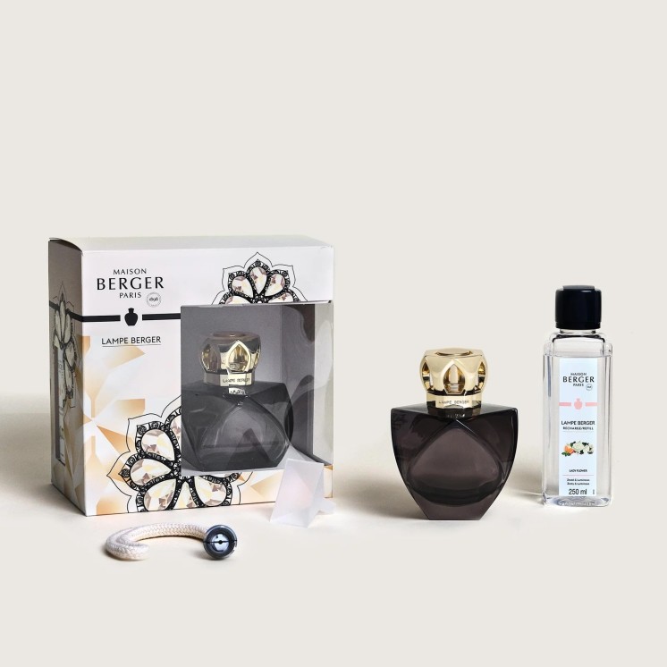 Coffret Lampe Eternity Noire, fragrance 'lady flower'